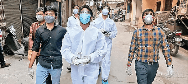 Drones sanitise Delhi colonies